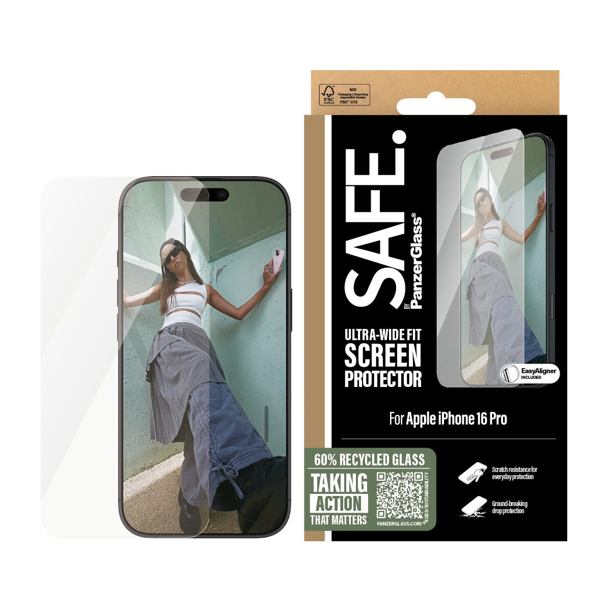 SAFE. by PanzerGlass® Screen Protector iPhone 16 Pro | Ultra-Wide Fit